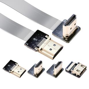 高清HDMI软排线弯头90度mini电脑micro视频DP显示FPC航拍dvi连接