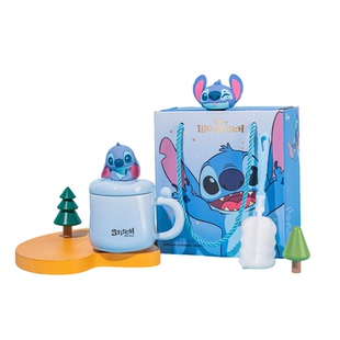 迪士尼史迪仔生日礼物男女生实用情侣陶瓷马克杯子史迪奇水杯礼品