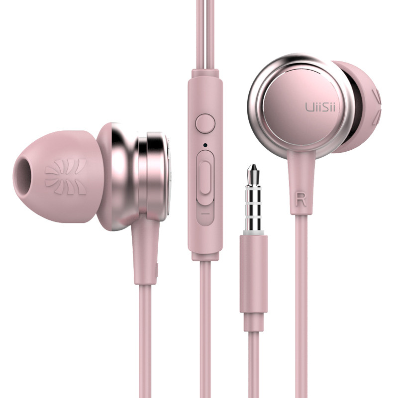 UiiSii云仕HM9斜入耳式金属重低音6D有线线控通用被动降噪耳机