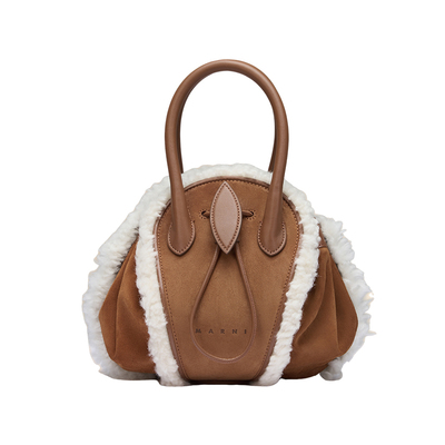 【12期免息】MARNI TULIPEA 郁金香毛绒小号单肩包保龄球包