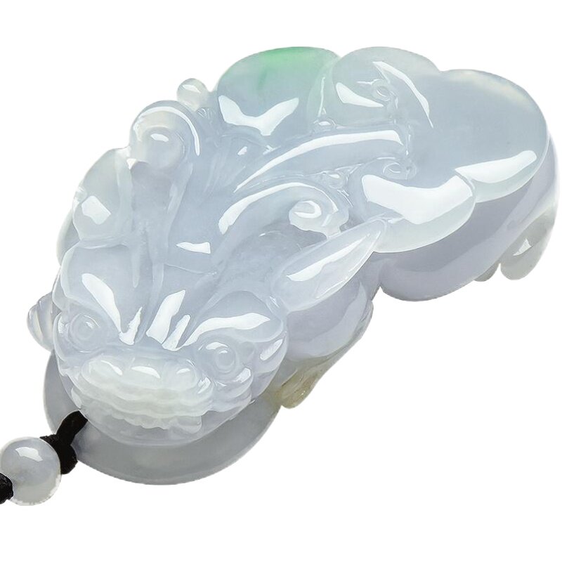 玉萌色紫罗兰翡翠瑞兽貔貅吊坠
