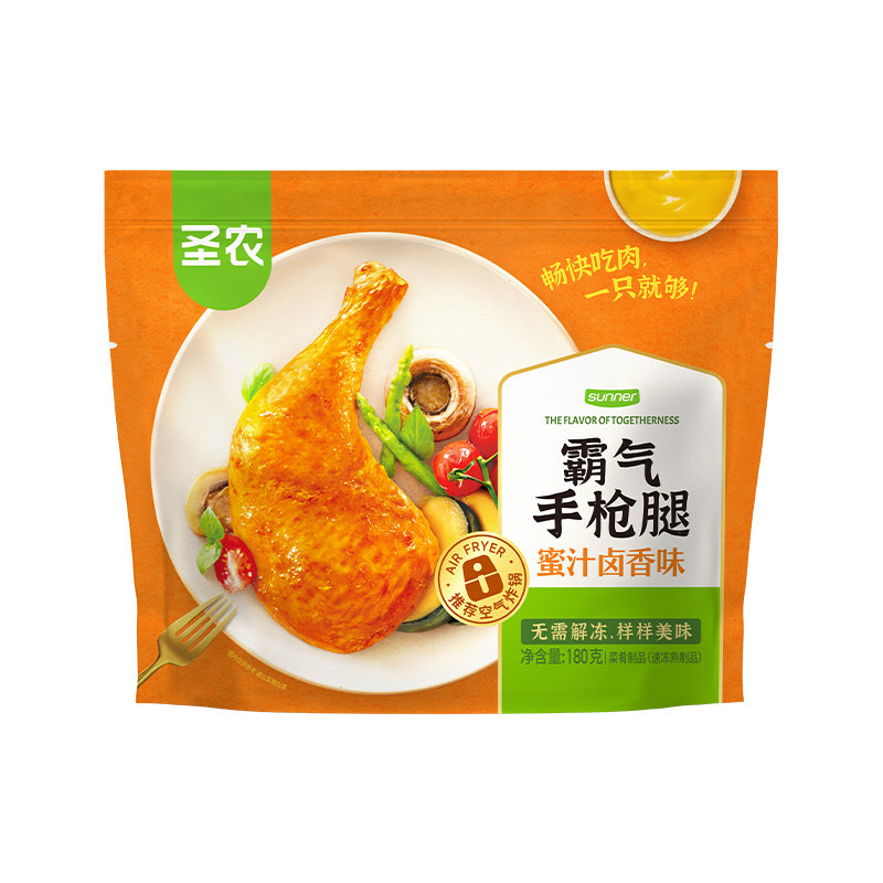 圣农手枪腿速冻蜜汁卤大鸡腿空气炸锅新鲜冷冻半成品炸鸡鸡肉霸气