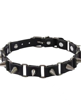朋克哥特铆钉颈圈项链皮质choker