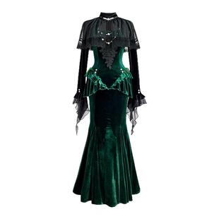 原创设计【幽暗森林】 丝绒鱼尾长裙优雅小众御姐礼服