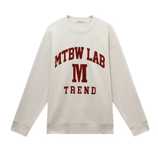 美特斯邦威卫衣男女同款秋冬新款圆领宽松加厚保暖美式上衣潮