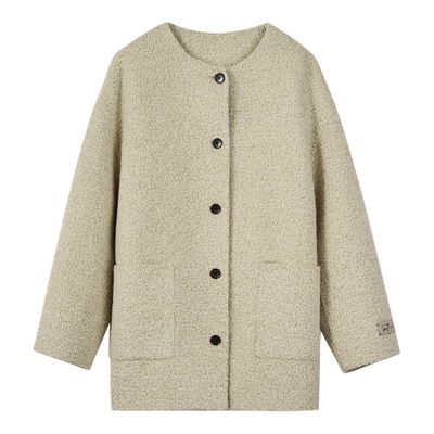 ART CHARACTER/艺符羊驼毛羊毛混纺圆领大衣/吊带裙--慕也