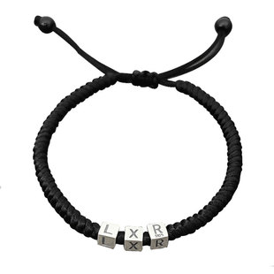 diy名字青丝解法手绳纯银字母情侣手链头发编织材料包男女友礼物