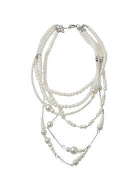 法式多层叠戴珍珠项链颈链choker