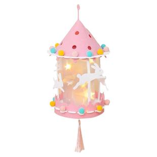 2026新款新年儿童手提灯笼diy手工制作亲子材料包旋转玉兔小花灯