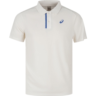 ASICS亚瑟士新款男子透气网球POLO短袖男式翻领套头运动T恤