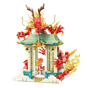 TOPTOY中国积木凌天龙2024龙年摆件拼装送礼玩具模型生日礼物