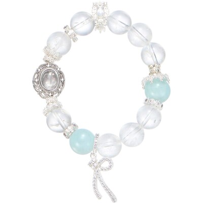 SPECIAL海蓝宝白水晶弹力手链