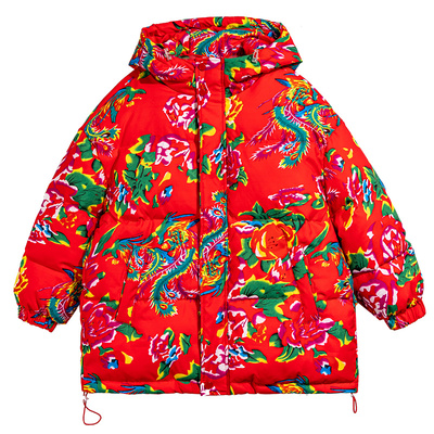 男孩加厚冬季大花棉衣外套中大童