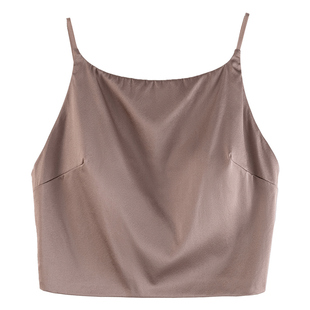 有致真丝内衣女带胸垫小胸吊带文胸抹胸式防走光桑蚕丝美背内搭