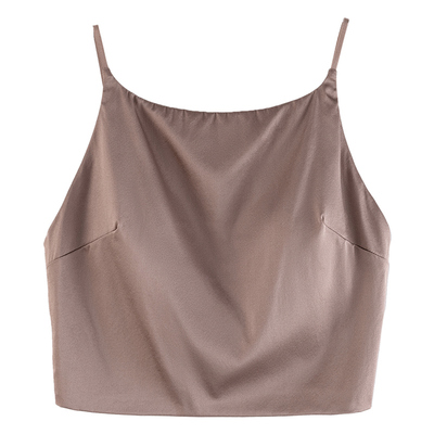 有致真丝带胸垫背心式文胸