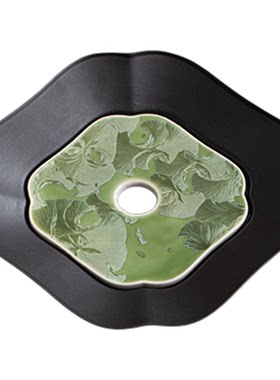 圭隐堂窑变结晶釉黛青冰花陶瓷壶承家用储水干泡茶盘茶托盘小茶台