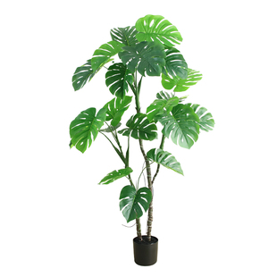 龟背竹仿真绿植盆栽室内高端盆景电视柜装饰摆件大型落地植物盆栽