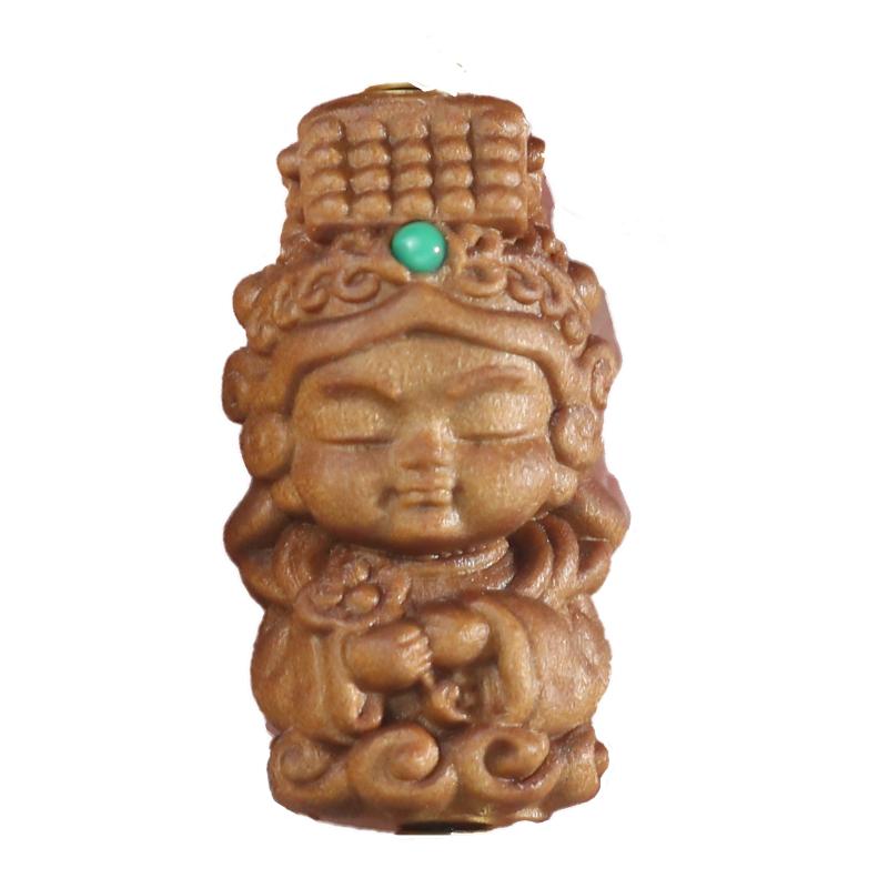 印度老山檀香妈祖木质雕刻手串手链佛珠女士文玩手把件木手串男士
