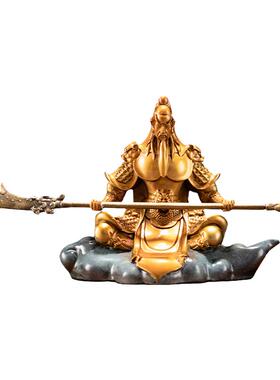 车载关公摆件汽车中控台二爷装饰