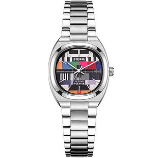 海鸥表手表女款复古电视机星期二版女士自动机械表腕表1051AL