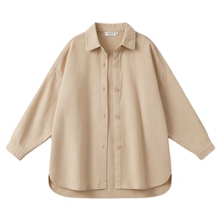 女童灯芯绒外套秋装新款儿童长袖休闲衬衫中大童装春秋上衣中长款