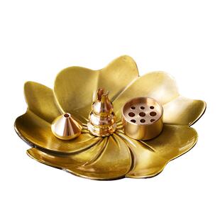 线香炉家用黄铜线香插香底座檀香熏香炉沉香盘香炉点香座香架