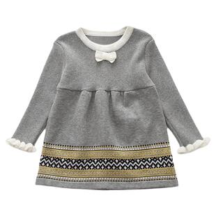 婴儿衣服秋冬款针织连衣裙女宝宝秋装新款裙子洋气秋季长袖外出服