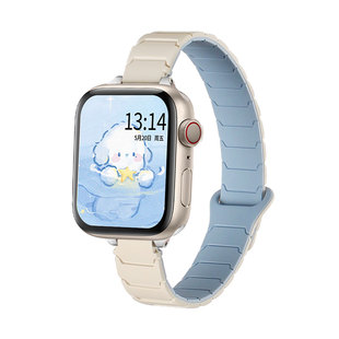 适用华为watch fit4手表带硅胶磁吸watchfit3智能运动系列手表链4pro高级感新款腕表带2女款秋冬手带手环腕带