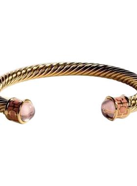 英国王室品牌Halcyon Days玛雅珠宝人造扭力手镯欧式奢华饰品开口