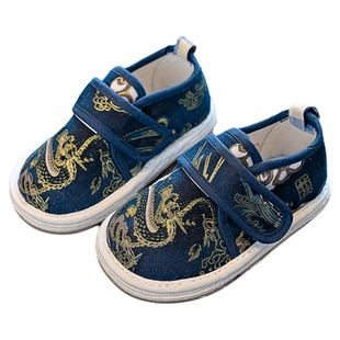 姿多尼儿童手工布鞋龙腾1-4岁3千层底中国风宝宝男女手工布鞋春秋