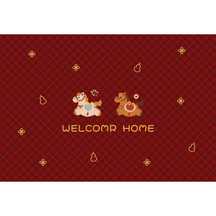 马年红色入户门地垫室内2026新款高级防滑脚垫玄关大门口进门地毯