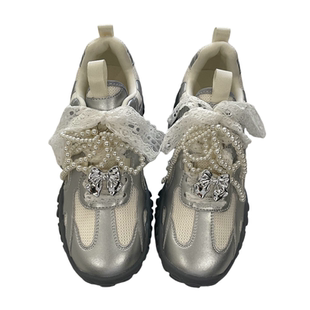 韩国东大门同款德训波鞋休闲花边鞋带蝴蝶小熊鞋花百搭流行鞋扣