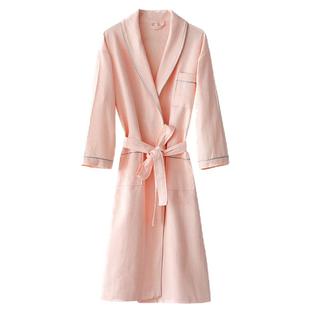 春夏季全棉华夫格情侣睡袍男女白色五星级酒店浴袍长款新品浴衣