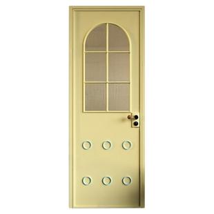 百格门窗法式奶油风玻璃门极简门铝合金格栅门室内厨房平开门定制