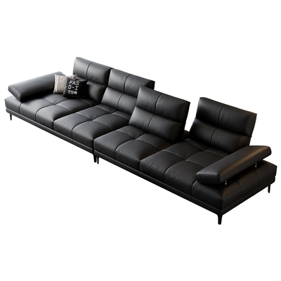 法莎蒂复古羽绒客厅牛皮沙发