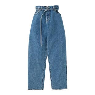 MOUSSY 秋季新品经典丹宁设计感腰带直筒牛仔裤010HAA11-5611