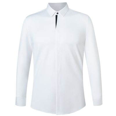 零度男衬衫修身长袖140支纱衬衣