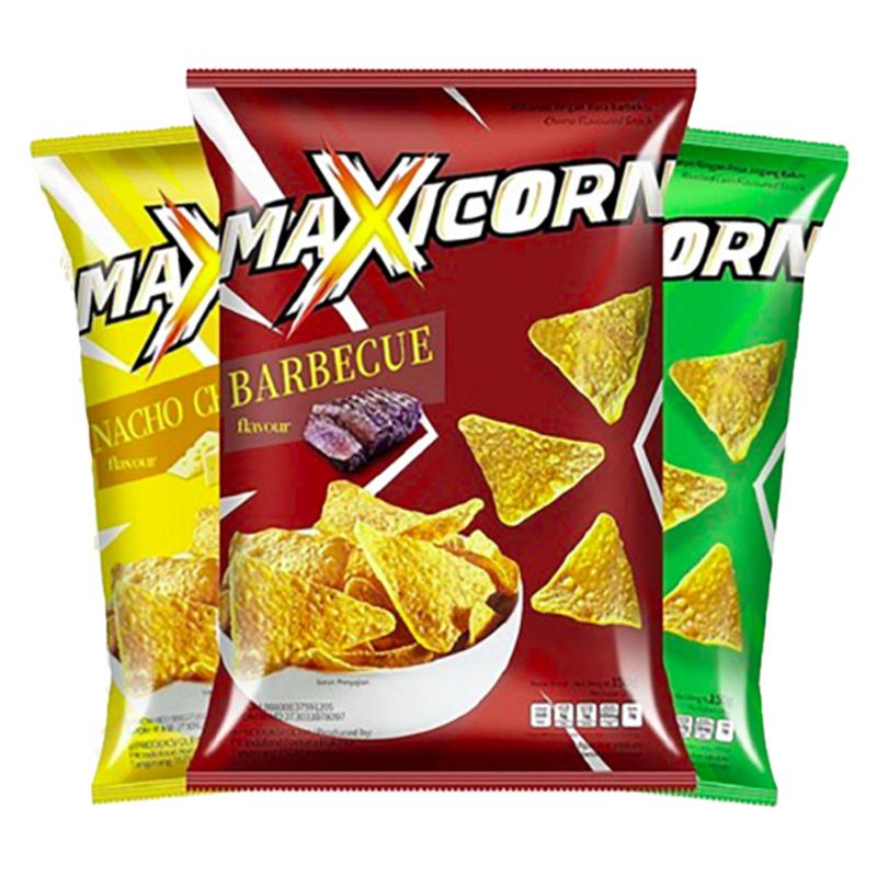 印尼进口MAXICORN玉米片追剧休闲食品解馋零食大礼包儿童膨化薯片
