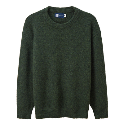 韩版秋冬纯色慵懒风宽松羊毛衫男