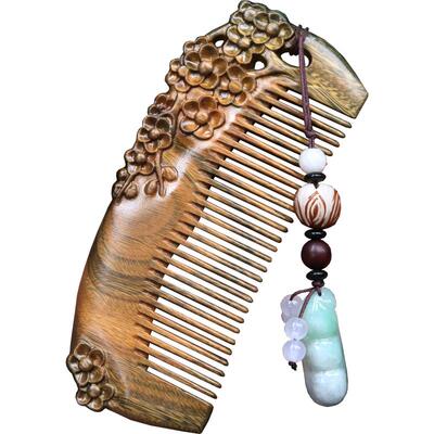 古宣绿檀木梳子纪念礼品