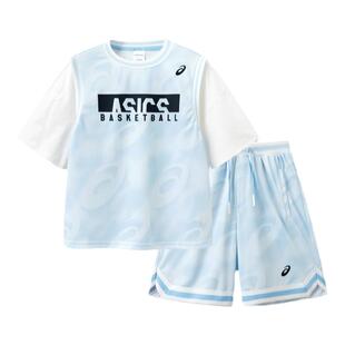 ASICS/亚瑟士童装夏季男女童吸湿速干短袖短裤青少年篮球运动套装
