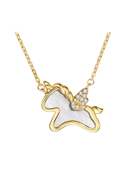 周六福项链女独角兽链坠S925银高级感轻奢小众送女友圣诞礼物