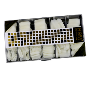 华盛美超薄甲片透明折无痕半贴全贴美甲店专用水滴芭蕾500片盒装