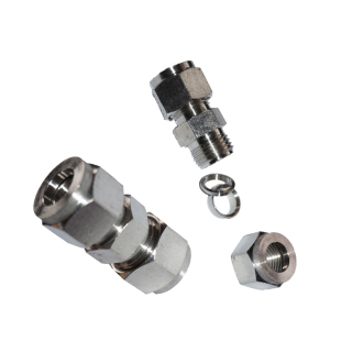 304/316L不锈钢卡套直通中间双卡套式快速接头两通铜硬管仪表对接