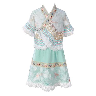 女童夏季连衣裙2025新款儿童民族风公主裙小女孩夏装汉服套装裙子