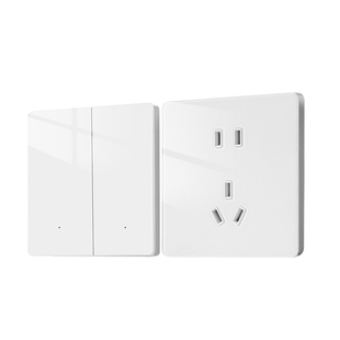 德力西智能开关控制面板AG玻璃双控已接入米家App全屋语音单零火