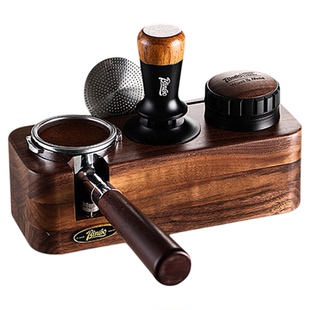 Bincoo咖啡压粉底座套装胡桃木意式咖啡机51/58mm压粉锤布粉器具