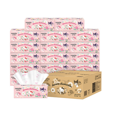 妮飘hellokitty抽纸80抽18包4层