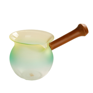 筇竹手柄玻璃公道杯可明火加热公杯匀杯分茶器茶海功夫茶具零配件