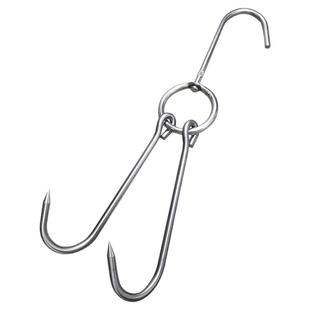 烤鸭挂钩双钩不锈钢烧鸭吊勾烧腊环烤鹅钩牛肉猪肉勾烤鸡烧鸡钩子